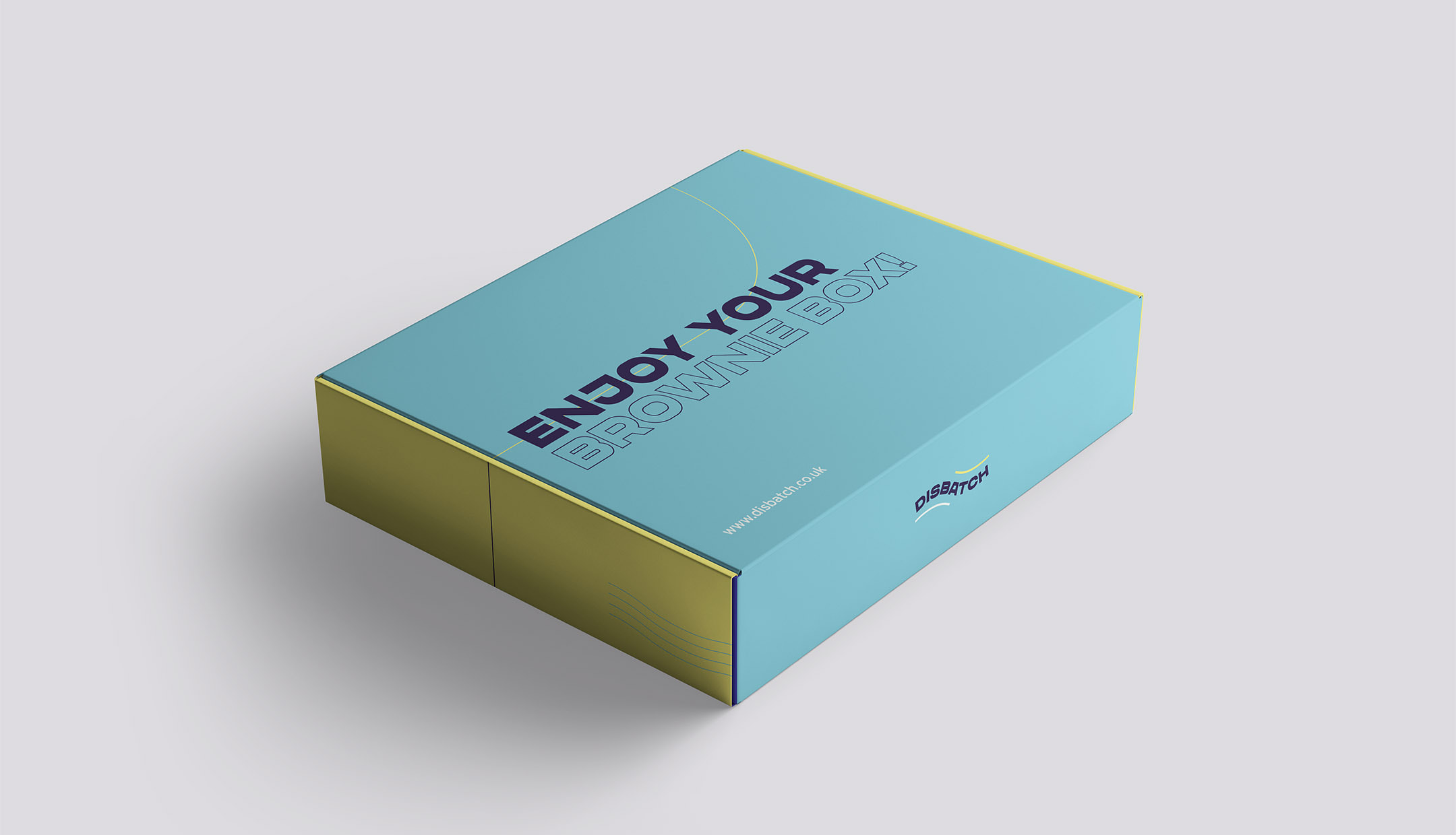 Disbatch packaging design for brownie boxes with the lid closed
